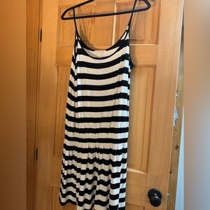 Michael Kors Black and Cream Striped Dress
